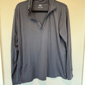 REI Gray/Slate Blue 1/4 Zip Men's Shirt